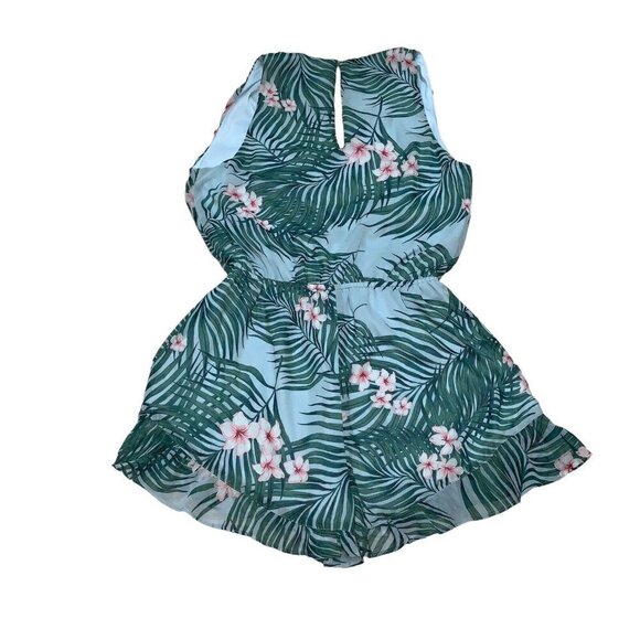 Show me your Mumu Women's L Large Riri Romper Hanalei Dream V-Neck Palm Print - Picture 7 of 8